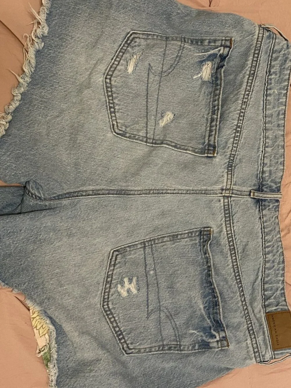 Floral Pocket-Lined Denim Shorts